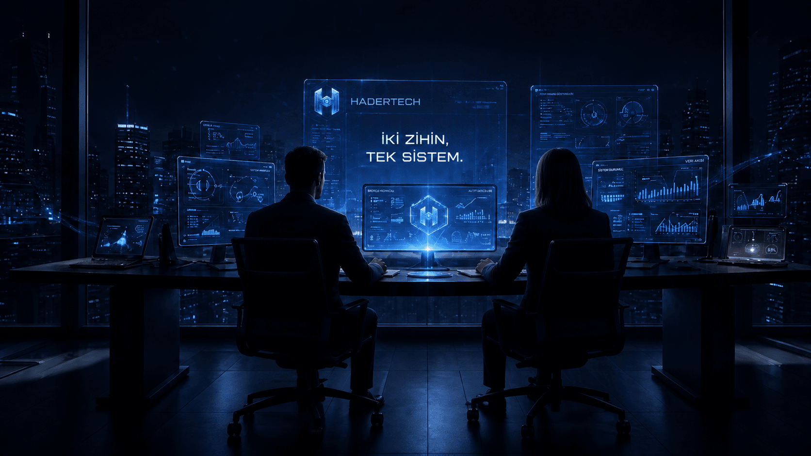 HaderTech çalışma ortamında iki zihin