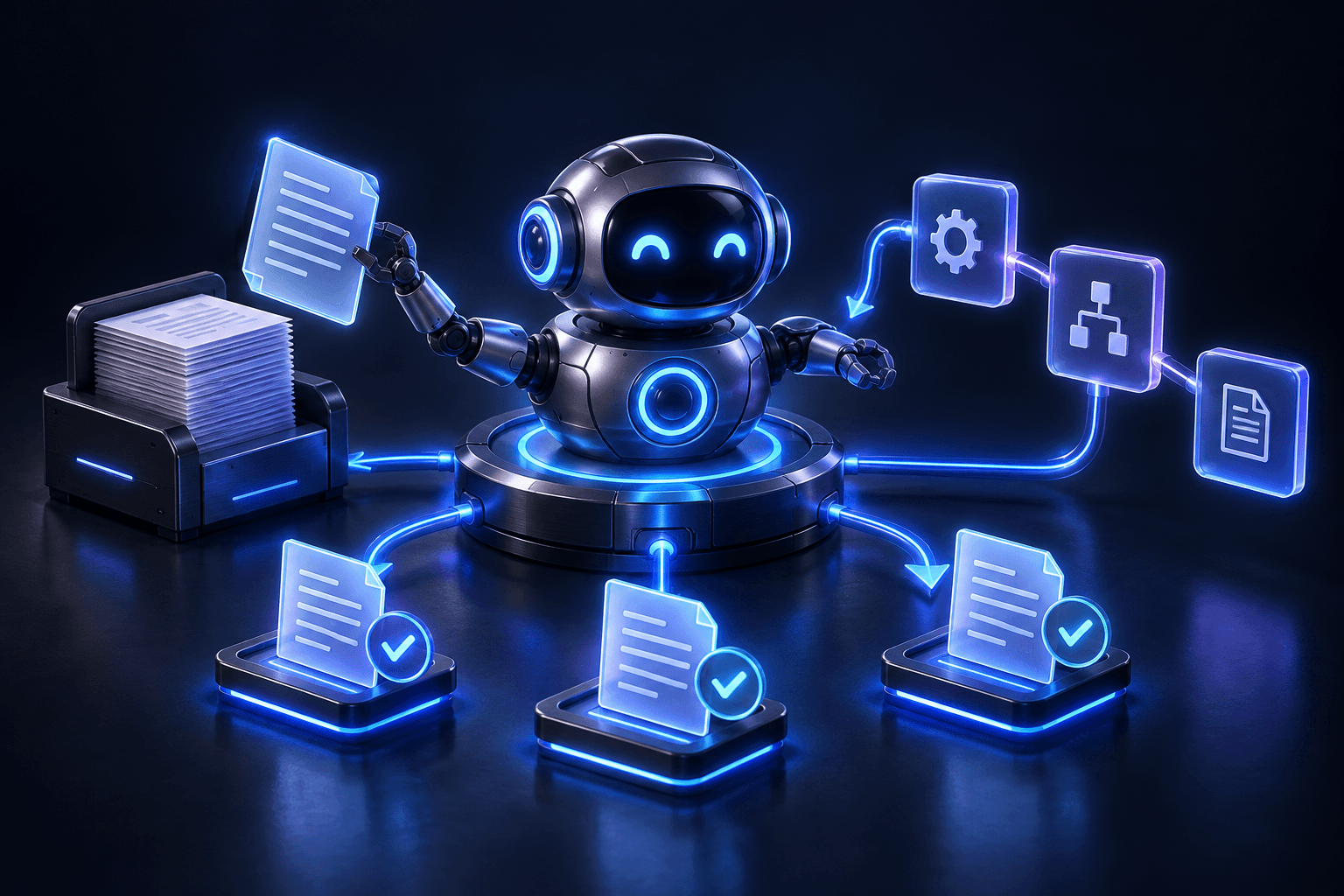 RPA Süreç Otomasyonu için hazırlanmış temsili teknoloji illüstrasyonu